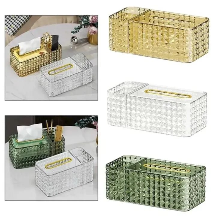 Multifunctional 2 in 1 Acrylic Tissue Box with Holder
