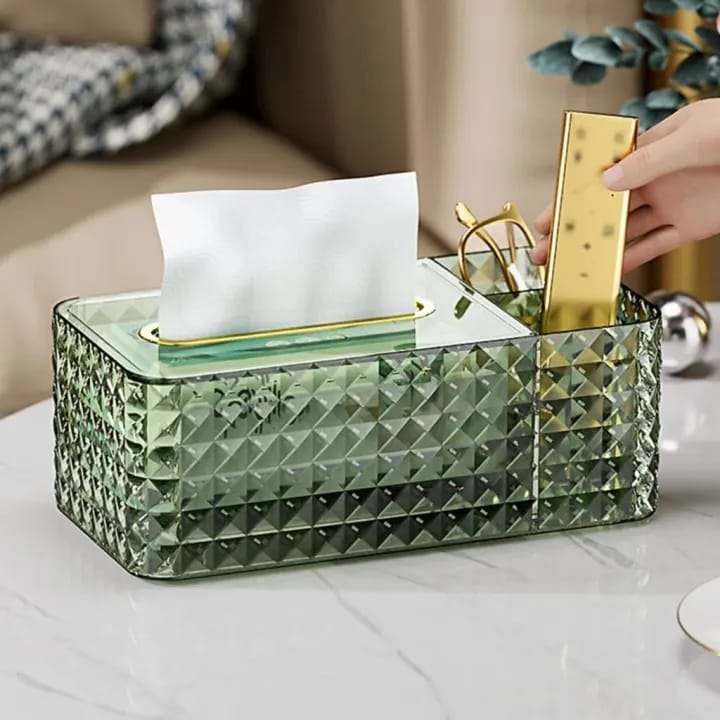 Multifunctional 2 in 1 Acrylic Tissue Box with Holder