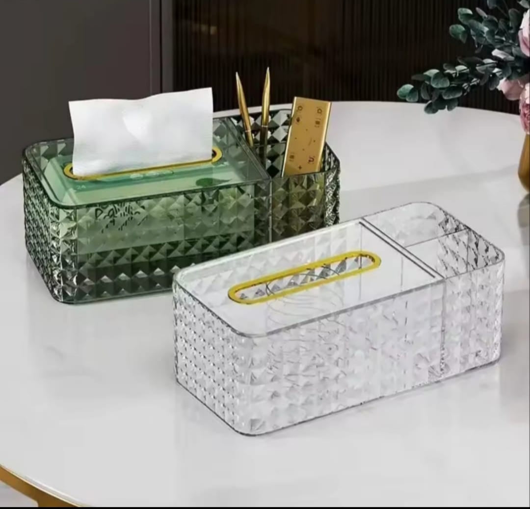 Multifunctional 2 in 1 Acrylic Tissue Box with Holder