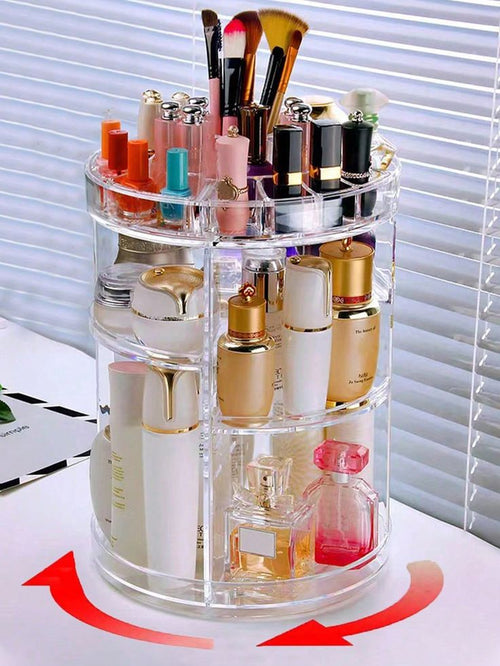 360 Rotating Adjustable Acrylic Cosmetic Storage Organizer