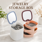 Plastic Jewelry Box 4 Layer Storage with Mirror Rotating Jewelry Box Cosmetics Tray Organizer for Necklace Bracelet Ring