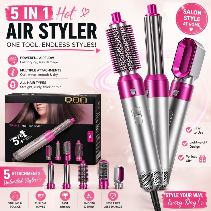 5 In 1 Hair Styler One Tool, Multiple Hairstyles