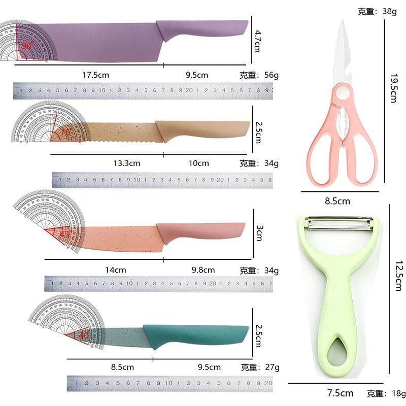 6 Pieces Sharp Kitchen Knife Peeler Set (Made in Chain)
