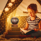 3D Galaxy Crystal Ball Night Light With Wooden Base