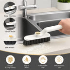 Multi-Function Rotating Crevice Cleaning Brush, Hard Bristle Crevice Gap Cleaning tools for clean house,360 Degree