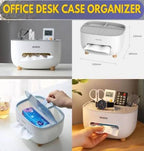 Ecoco Tissue Box Holder With Remote Control Storage 2-In-1 Desktop Organizer Multi Functional Plastic Tissue Dispenser Case Smartphone Stand Cosmetic Storage Box