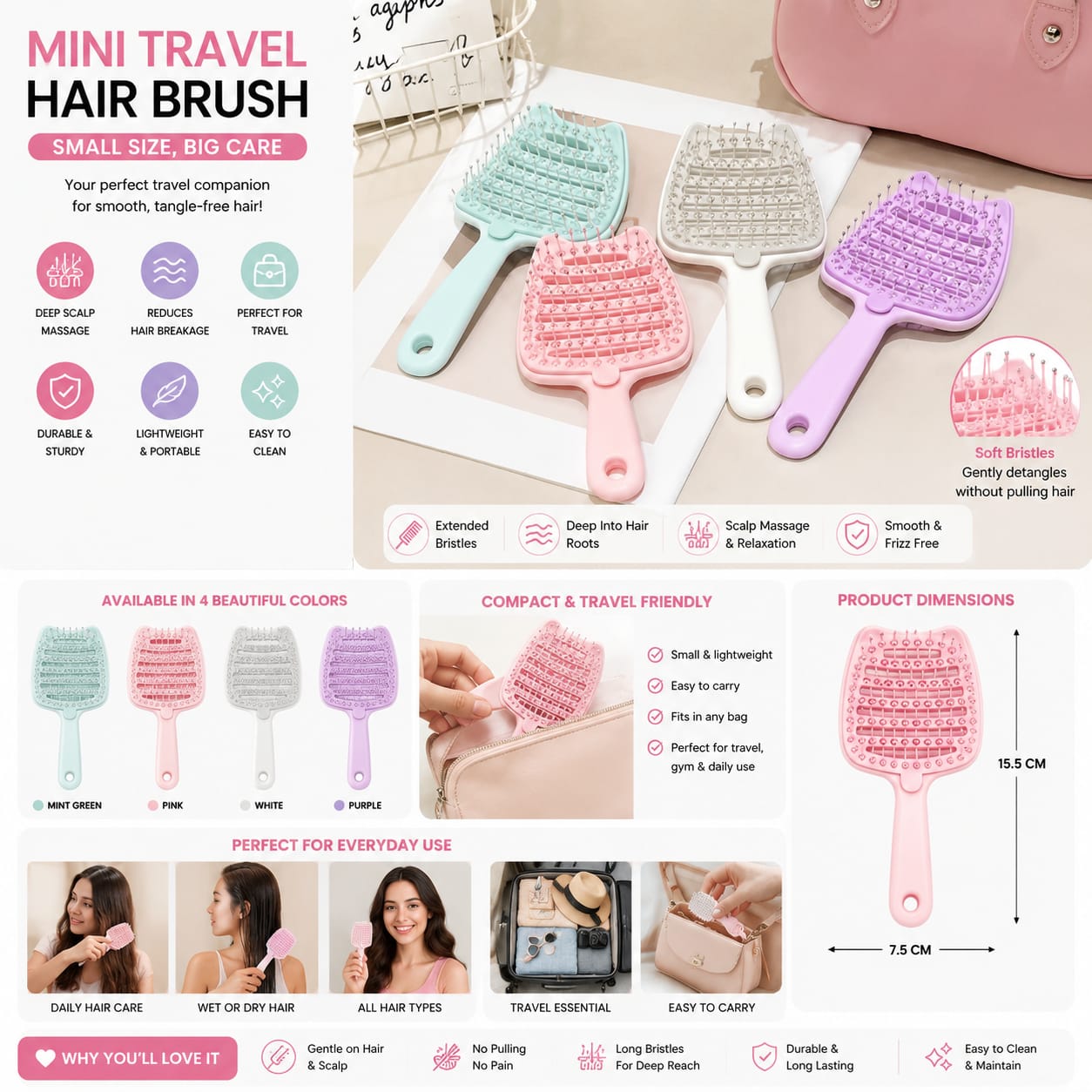 Fluffy Detangling Hair Brush