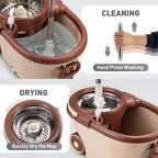 Premium 360° Spin Mop with Wheels