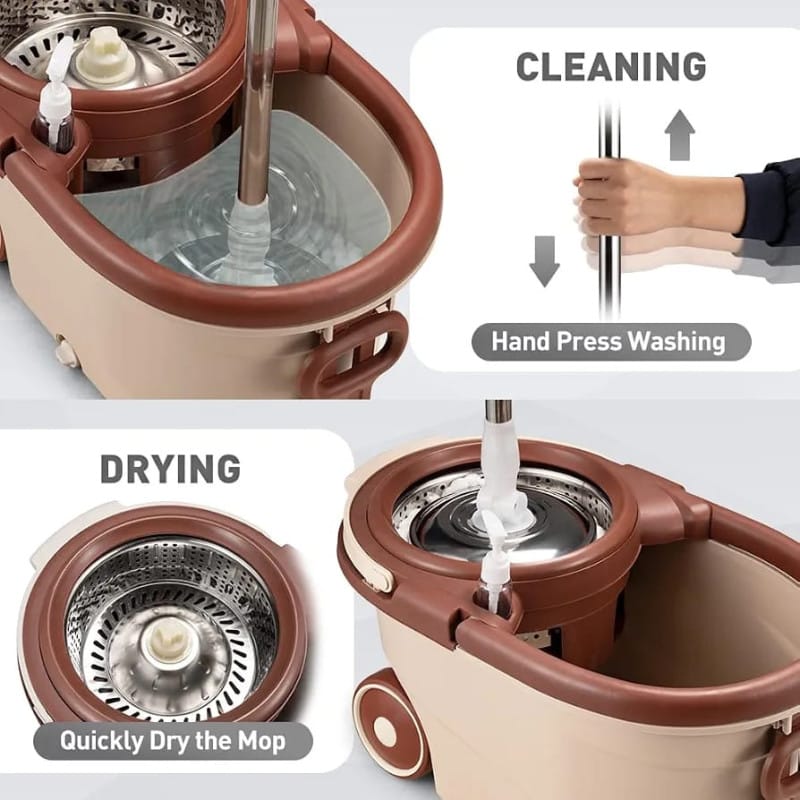 Premium 360° Spin Mop with Wheels