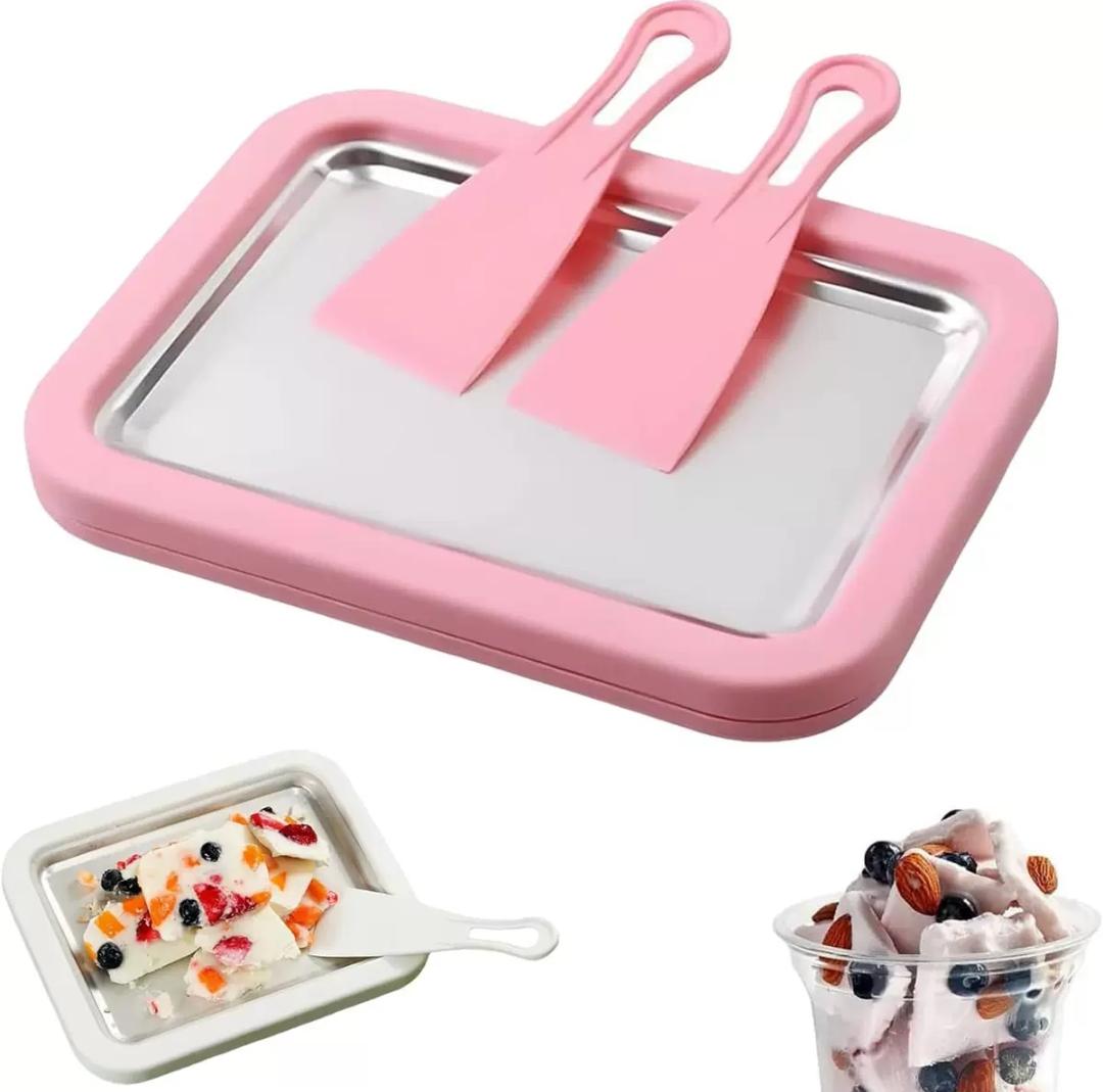 Ice Cream maker, No-Plug-In Smoothie Frying Pan Food-Grade
