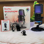 NeePho NP-M02 Microphone NeePho NP-M02 Microphone Compact condenser microphone with ANC, echo adjustment, and RGB lighting. Designed for streamers and creators who want clear vocals and a modern desktop mic look.