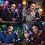NeePho NP-M01 Microphone NeePho NP-M01 Microphone Stylish condenser mic featuring RGB LED lights, mic gain control, and noise reduction. Great for online classes, gaming, and content creation with simple plug-and-play setup.