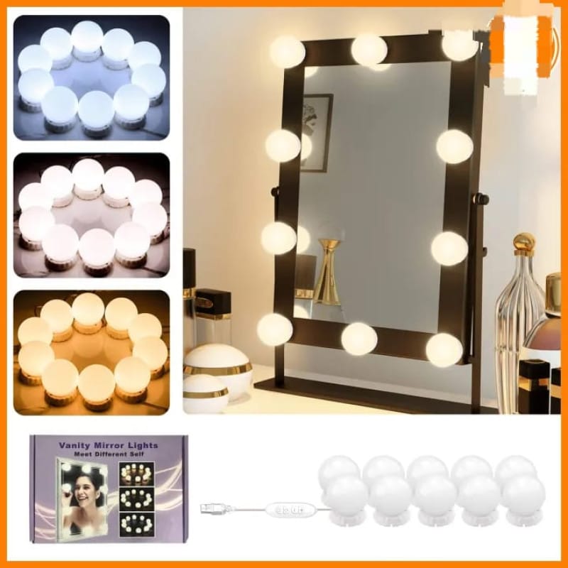 Vanity Light LED Bulbs for Makeup Mirror Stand | 8 Bulbs with 3 Light Modes