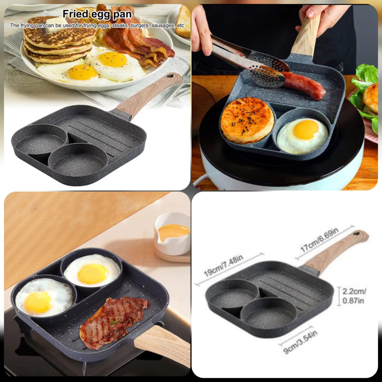 Non-stick 3 in 1 frypan