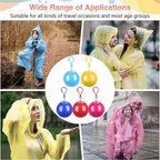 *Portable Keychain Ball Rain Coat | Emergency Disposable Rain Poncho | Mix Color*