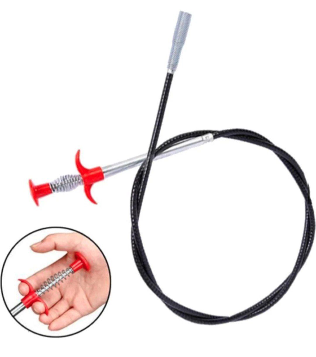 0cm 160cm Metal Wire Spring Pipe Dredging Tool - Flexible Drain Opener & Hair Catcher - Sink Sewer Cleaning Hook - Clog Remover for Kitchen, Bathroom & Toilet - 4 Claw Spring Grip