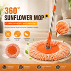 360 Degree Rotatable Adjustable Cleaning Mop, 360°Rotating Extendable Sunflower Mop, Multifunctional Wall Cleaning Mop