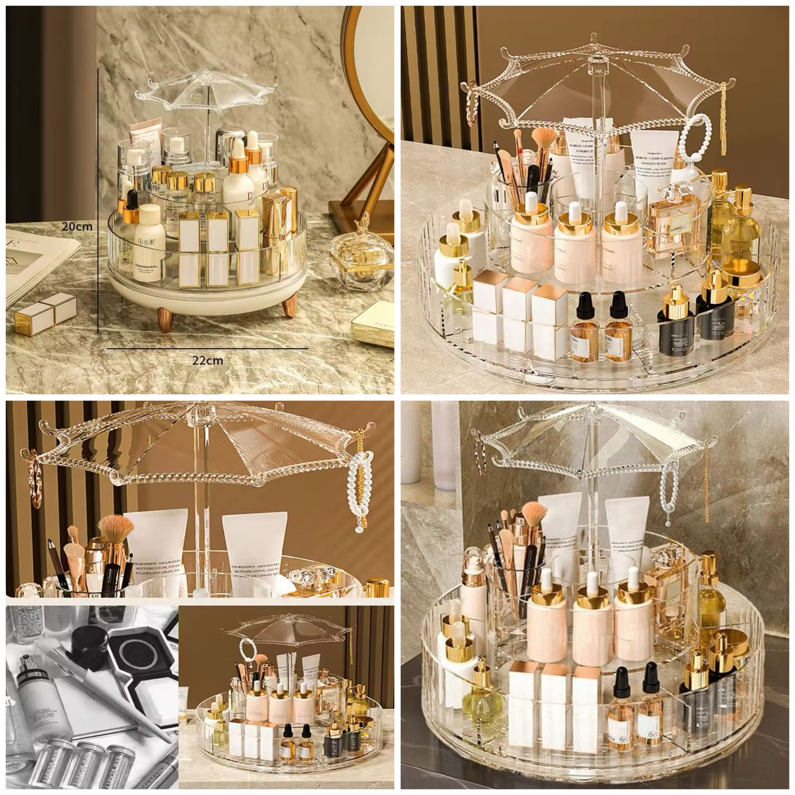 Umbrella Style Makeup Organizer