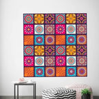 12Pcs Colourful Tiles Stickers For Home Decor