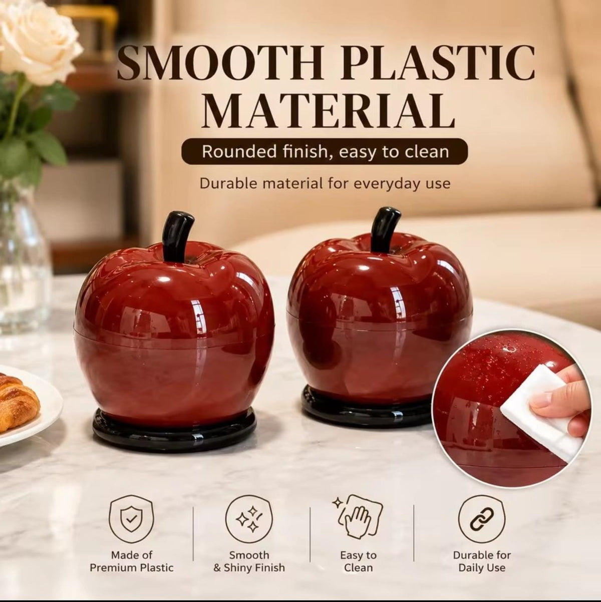 Apple Shaped Multi Purpose Toothpick / Cotton Bud Holder