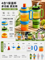 Internet Red Explosions High Color Value Large Capacity Thermos Cup 316 Stainless Steel Cup with Handle Straw Water Cup