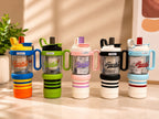 Internet Red Explosions High Color Value Large Capacity Thermos Cup 316 Stainless Steel Cup with Handle Straw Water Cup
