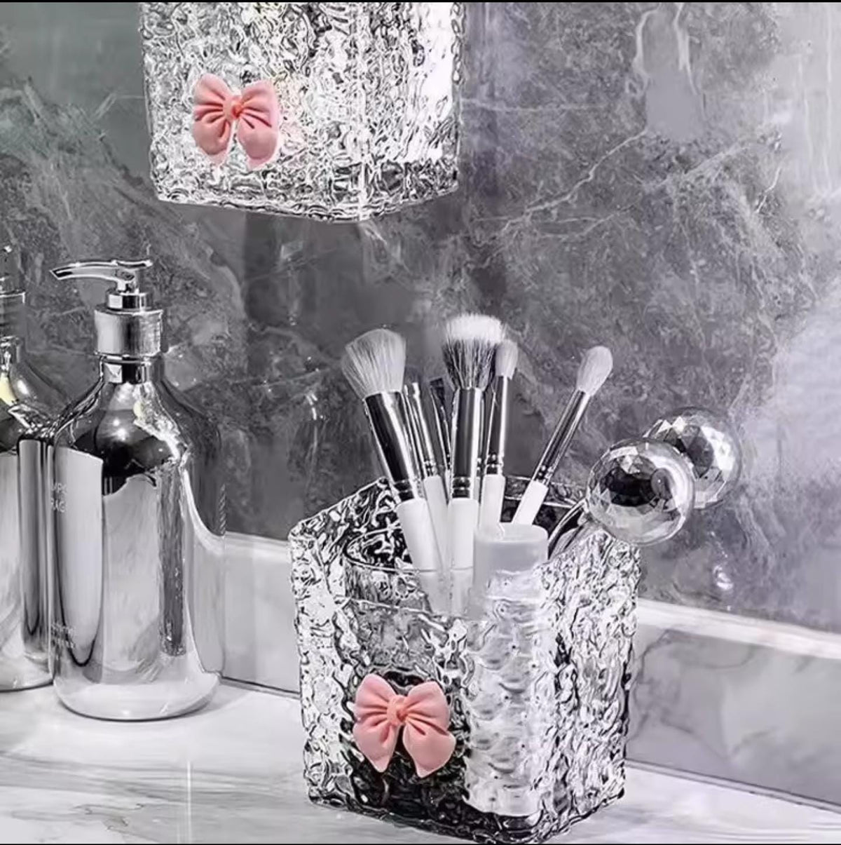 Punch Free Wall Mounted Makeup Brush Holder