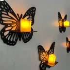 Pack Of 3 Decorative Wooden Butterfly With Candles