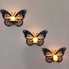Pack Of 3 Decorative Wooden Butterfly With Candles