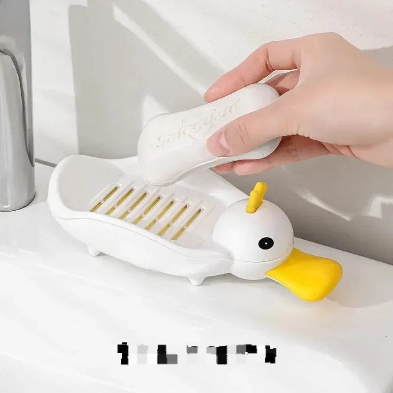 Cute Duck Soap Dish with Drain for Bathroom - Portable and Separable Cartoon Soap Box