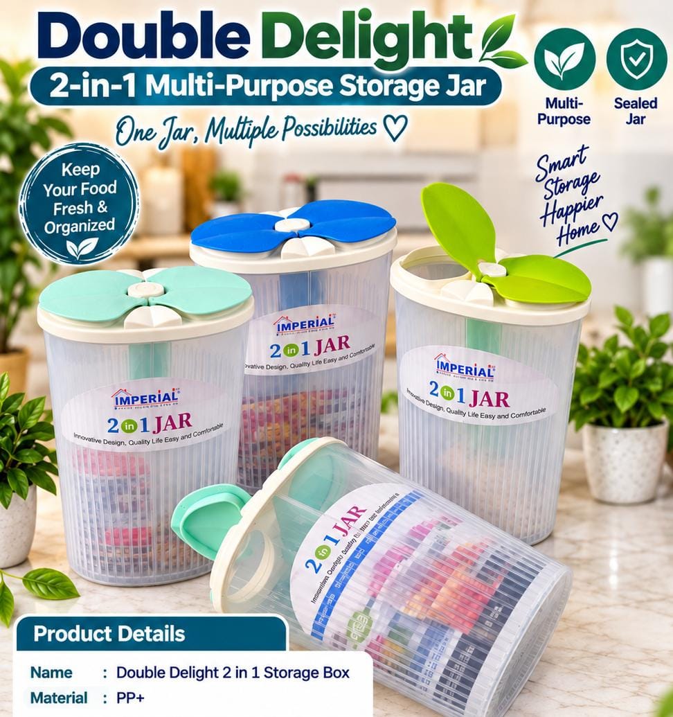 Duble delight storage jar 2 in 1