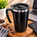 Premium Stainless Steel Travel Coffee Mug with Leak-Resistant Lid | Double Wall Insulated Coffee Cup for Hot & Cold Beverages