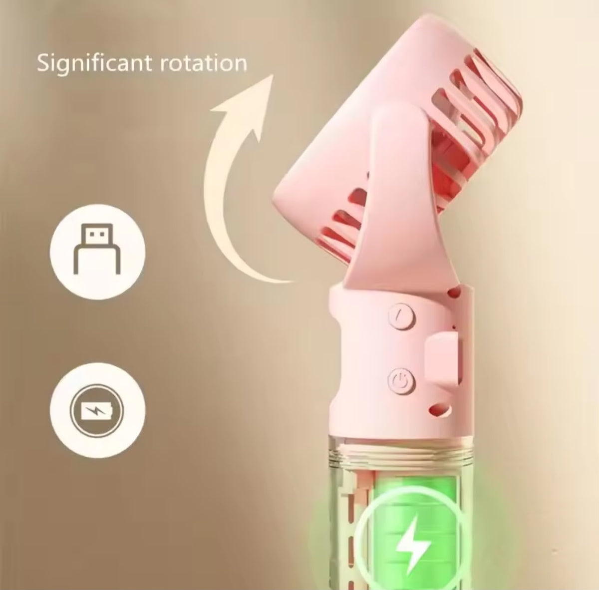 Portable Water Mist Fan Mini  USB Charging 4 Gears