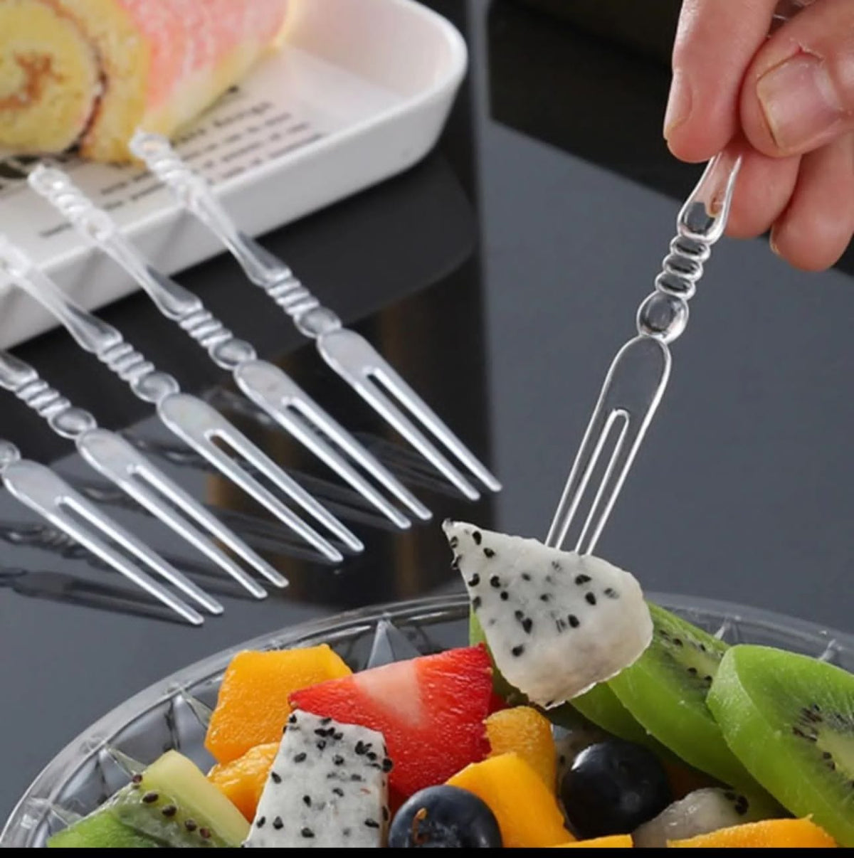 Fruit Forks Transparent (50 Pcs)
