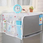 Fridge Cover (China) Printed Fridge Dust Cover Waterproof Refrigerator Dustproof Cover with 6 Pocket Household Freezer (High quality)