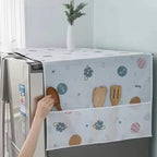 Fridge Cover (China) Printed Fridge Dust Cover Waterproof Refrigerator Dustproof Cover with 6 Pocket Household Freezer (High quality)