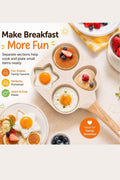 Egg Frying Pan, 1 Set 4 Hole Skillet with Handle, Cooking Accessories, Kitchen Gadgets Cookware for Breakfast Egg Toast