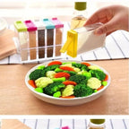 6pcs Seasoning Spice Kitchen Jar set with Crystal Tray (with Box Packing)