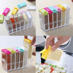6pcs Seasoning Spice Kitchen Jar set with Crystal Tray (with Box Packing)