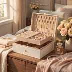 Dual Layer Luxurious Large Capacity Jewellery Organizer With Lock