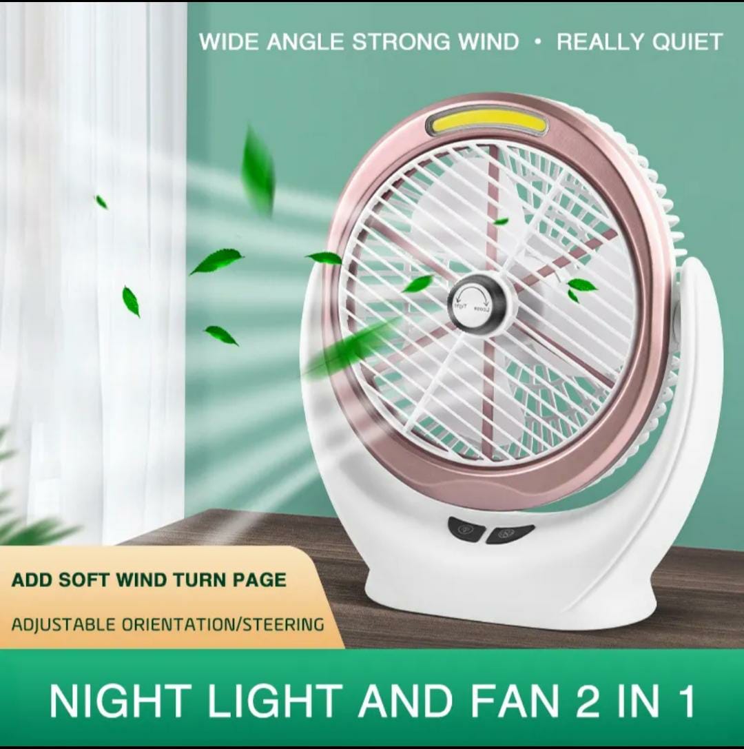 Desktop Fan with Cob light Charging fan