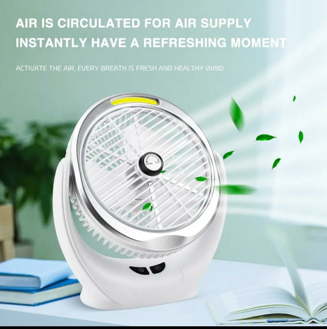 Desktop Fan with Cob light Charging fan