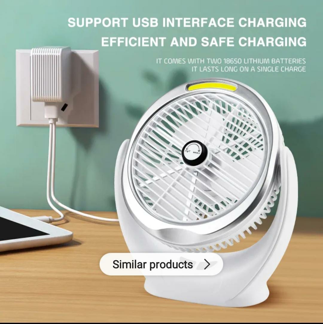 Desktop Fan with Cob light Charging fan
