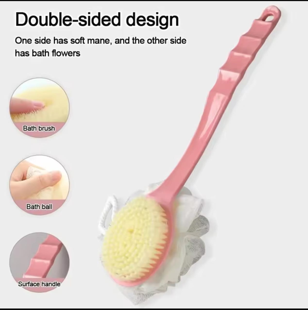 Double Side long handle bath brush