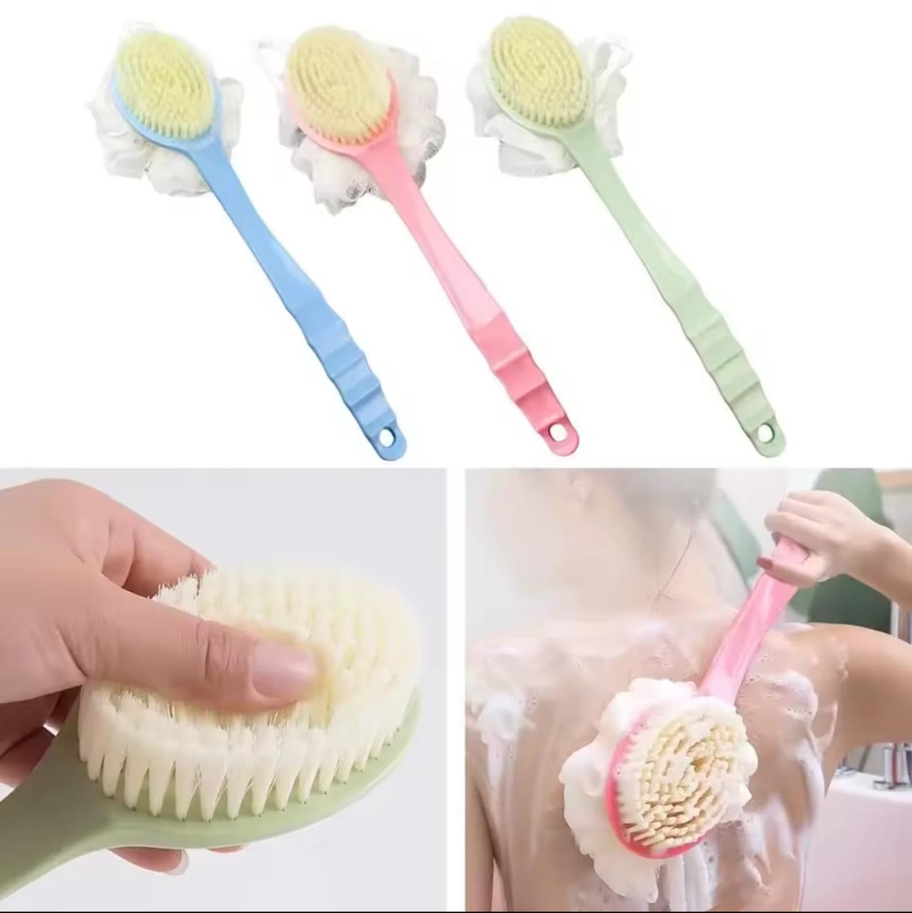 Double Side long handle bath brush