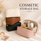 Large capacity leather Travel Cosmetic Bag