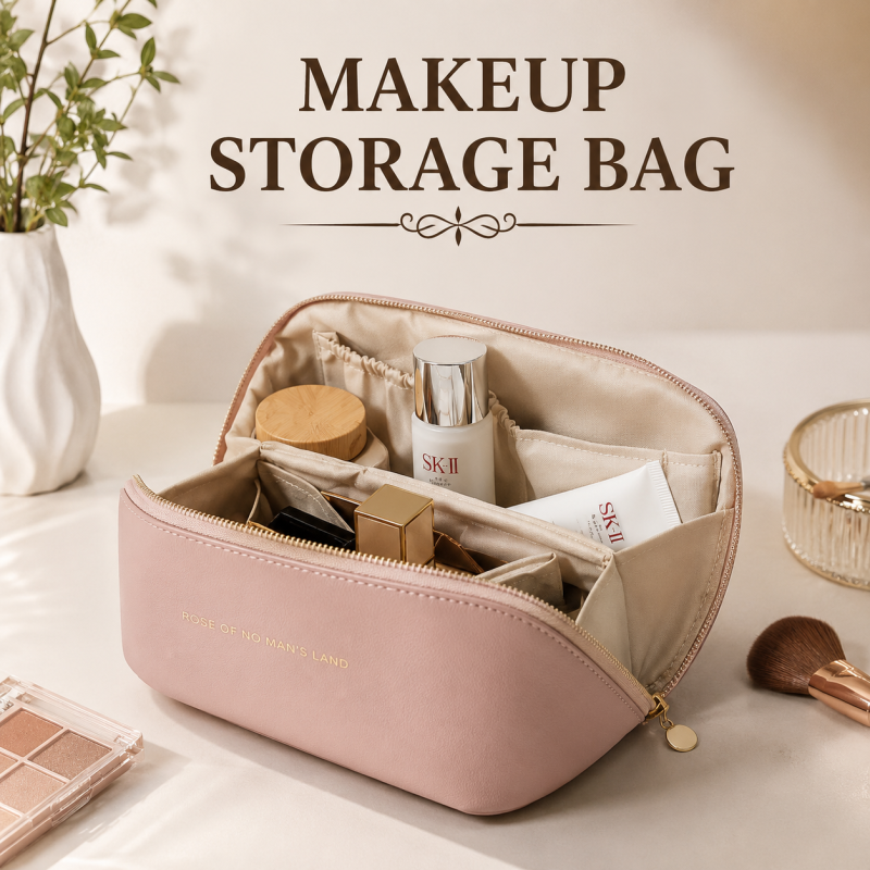 Large capacity leather Travel Cosmetic Bag