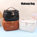 Portable makeup pouch or bag feminine large size waterproof travel toiletries tissue cute PU ladies toiletry bag