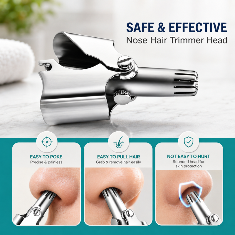 Manual Nose Trimmer Stainless Steel Manual Nose Trimmer, Mechanical Nose Hair Trimmer, Shaving And Unwanted Hair Removal Tool