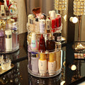 Diamond cut Makeup Organizer 360-Degree Rotating Cosmetic Storage Box with Adjustable & Large Capacity in Diamond Pattern